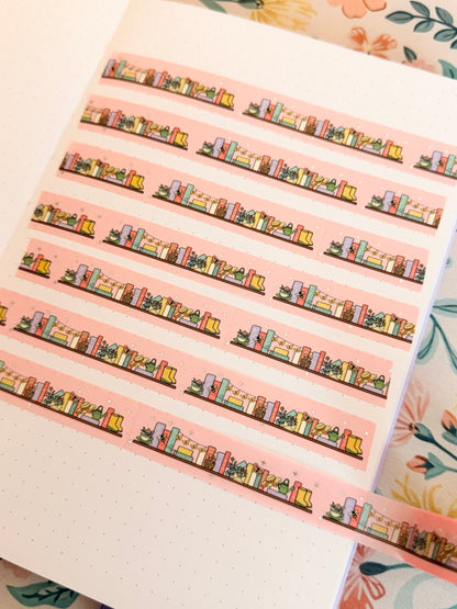 15mm Bloom Where You're Booked Silver Foiled Washi Tape