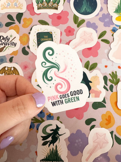 Pink Goes Good With Green Clear Sticker