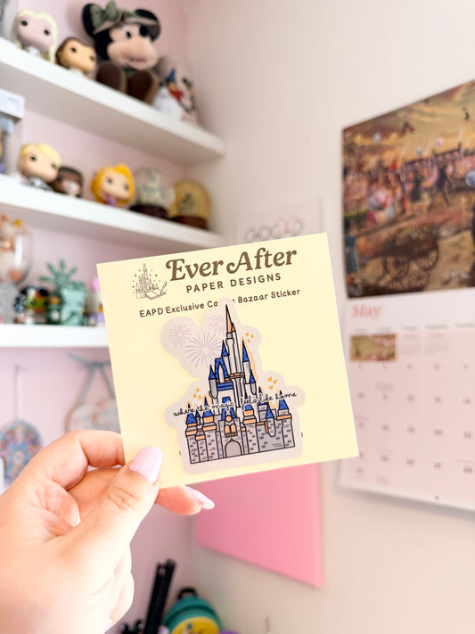 Magic Feels Like Home Castle Holographic Sticker