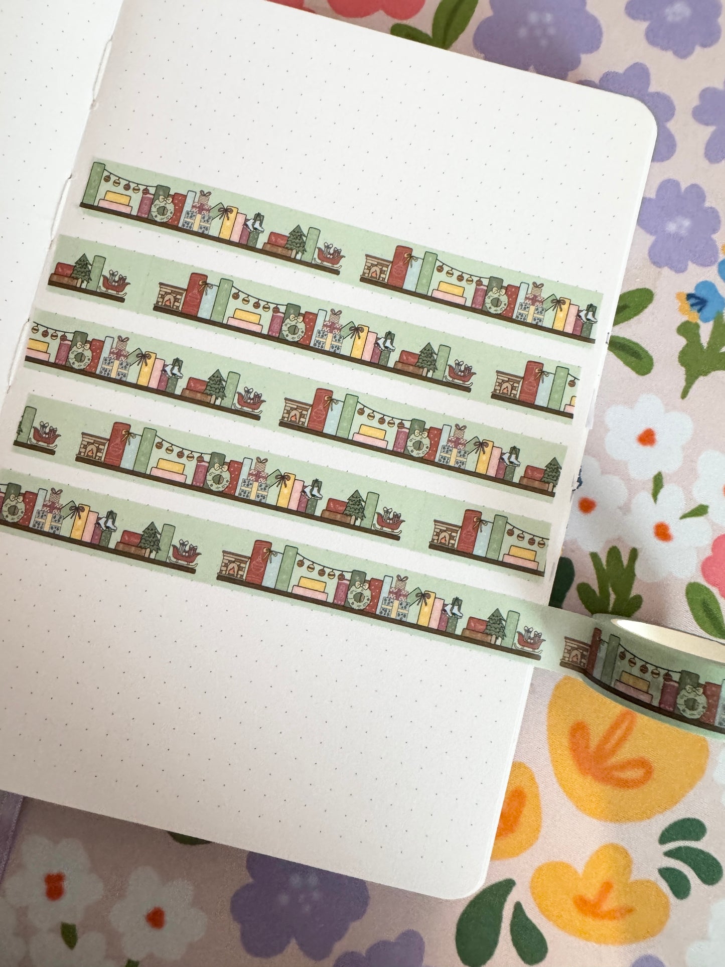 15mm Festive Bookshelves Washi Tape