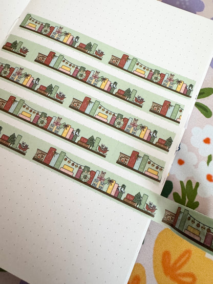 15mm Festive Bookshelves Washi Tape