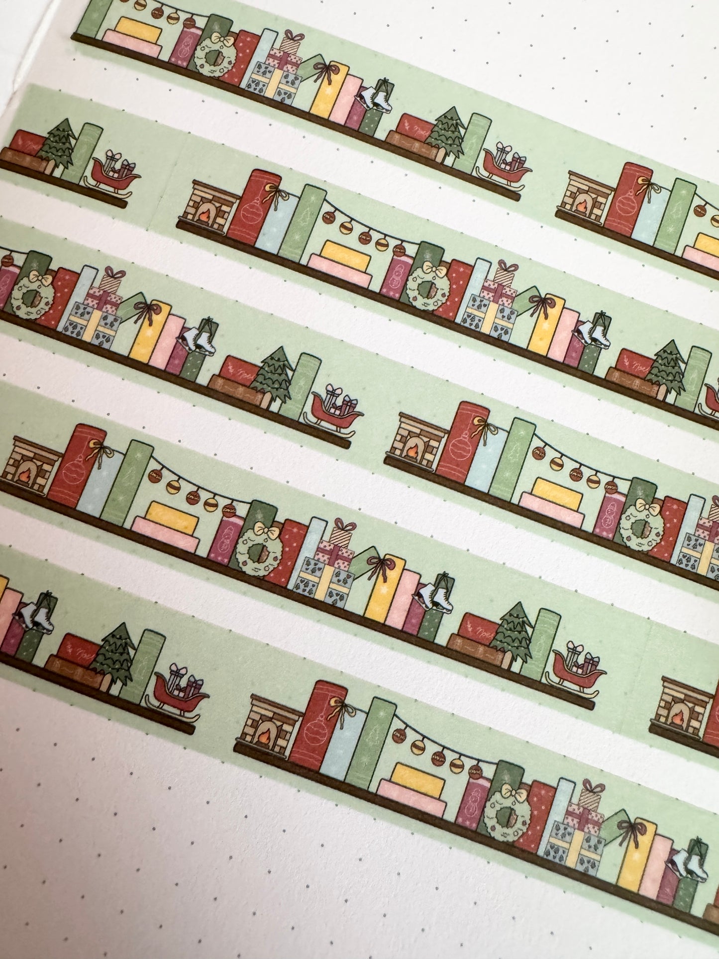 15mm Festive Bookshelves Washi Tape