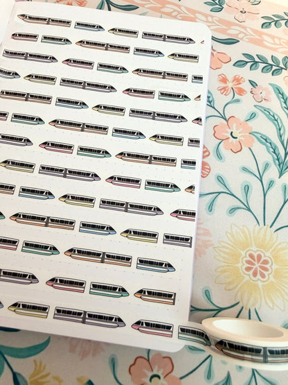 10mm Magical Monorail Washi Tape