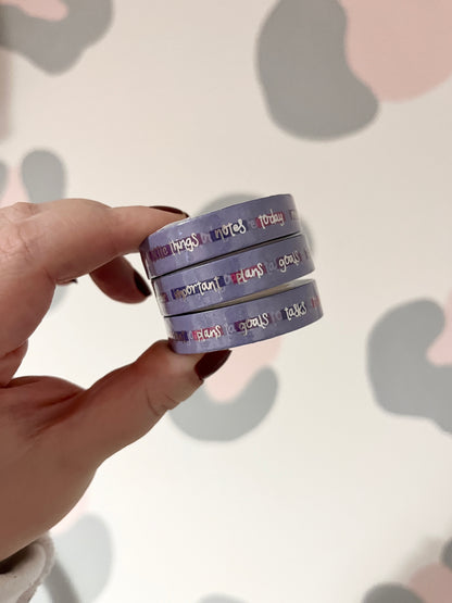 10mm Foiled Journal Words Washi Tape