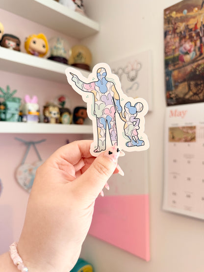 Magical Statue with Balloons Vinyl Sticker