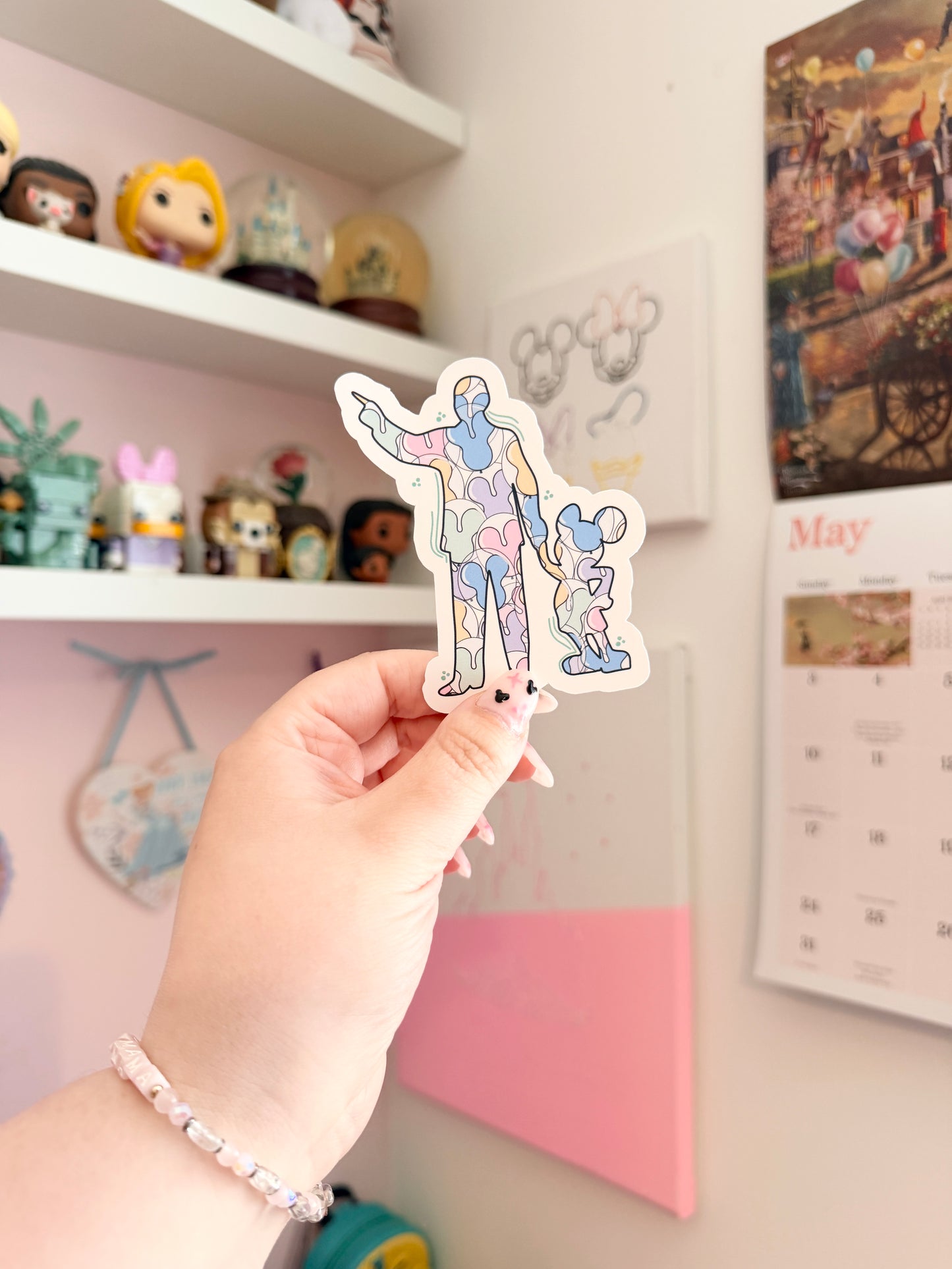 Magical Statue with Balloons Vinyl Sticker