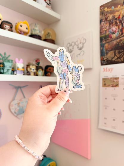 Magical Statue with Balloons Vinyl Sticker