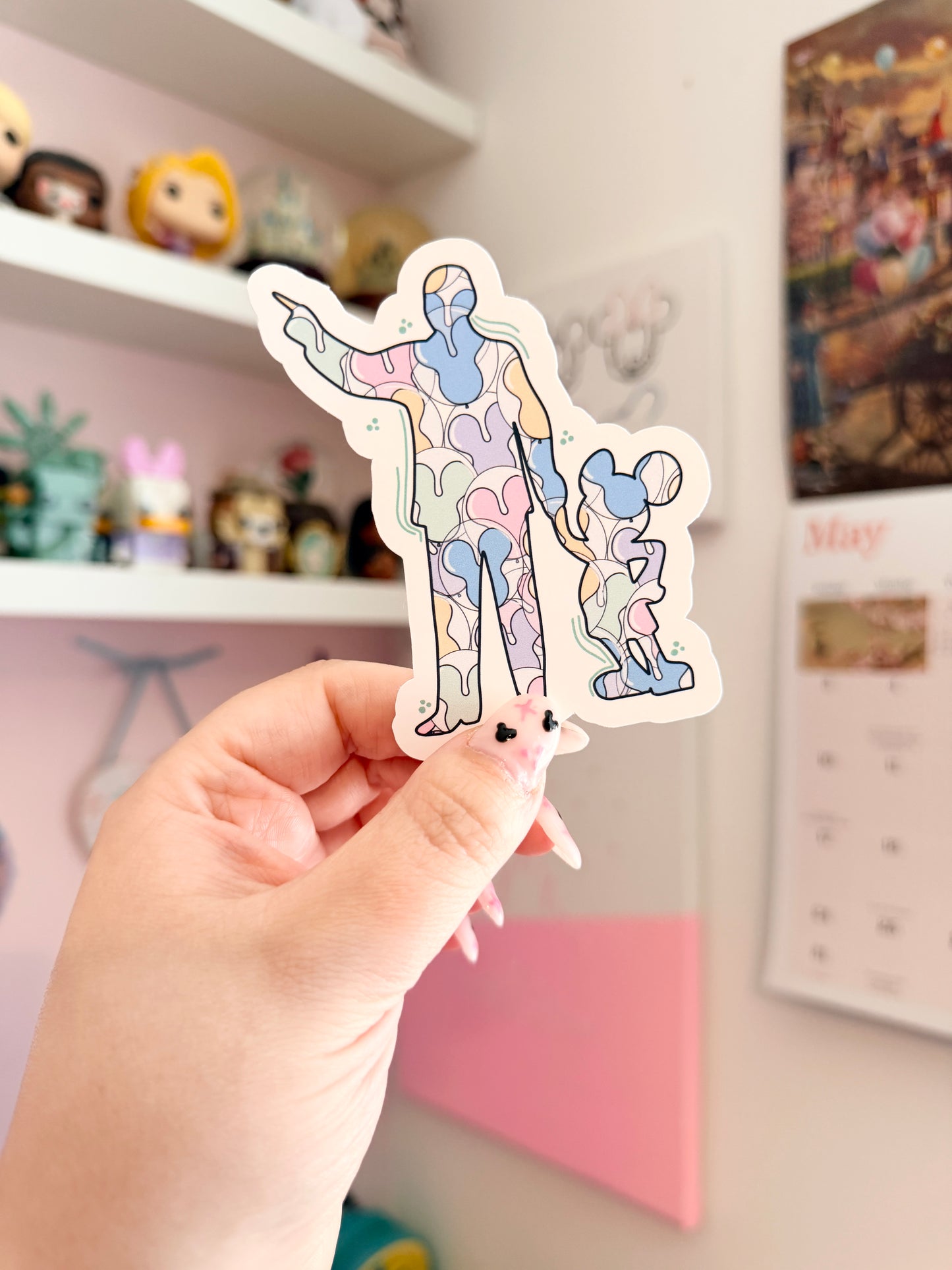 Magical Statue with Balloons Vinyl Sticker