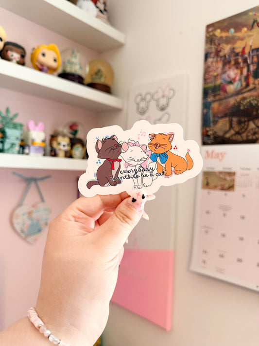 Magical Cute Kittens Trio Vinyl Sticker