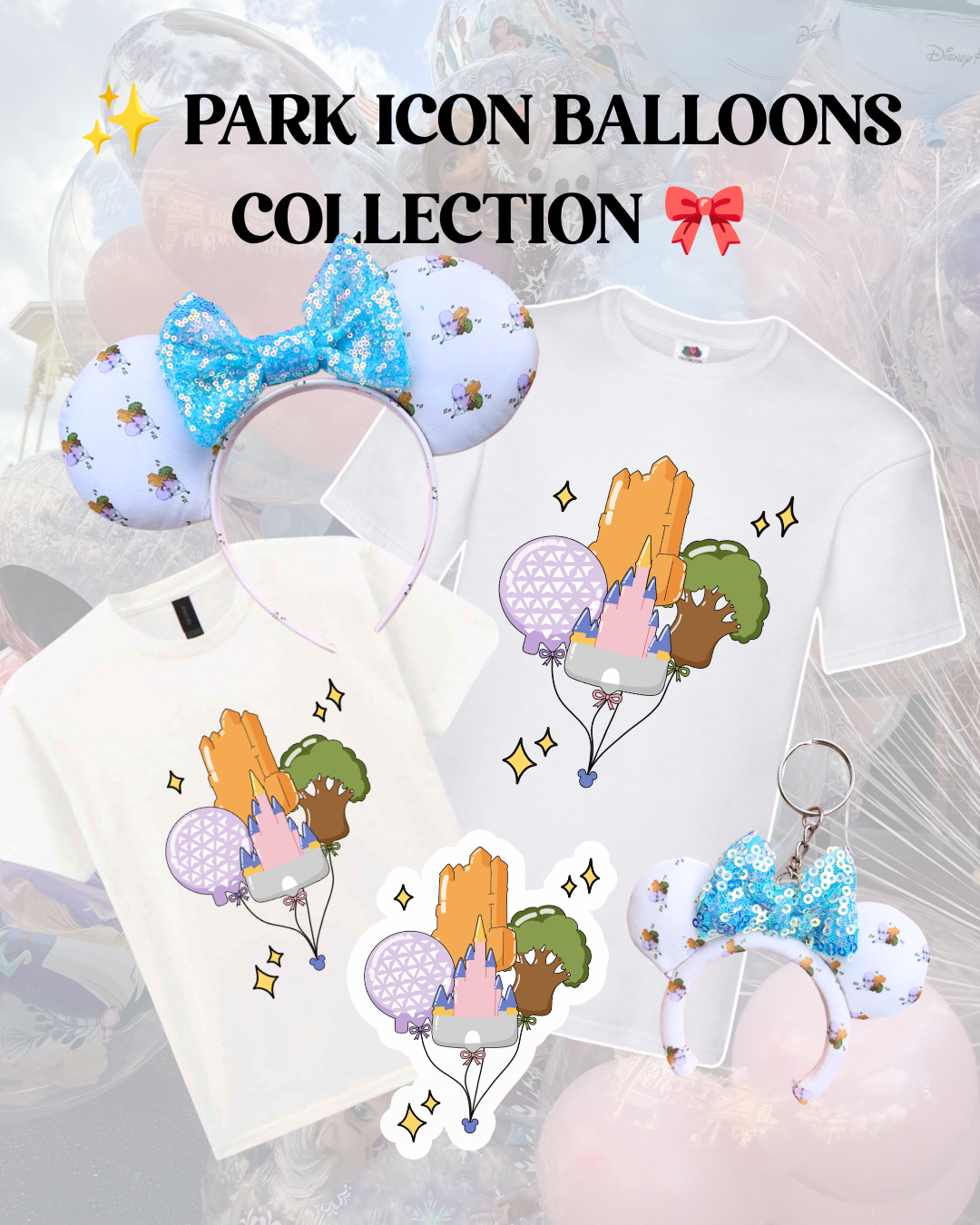 Limited Edition Park Icon Balloons Tee & Mouse Ears