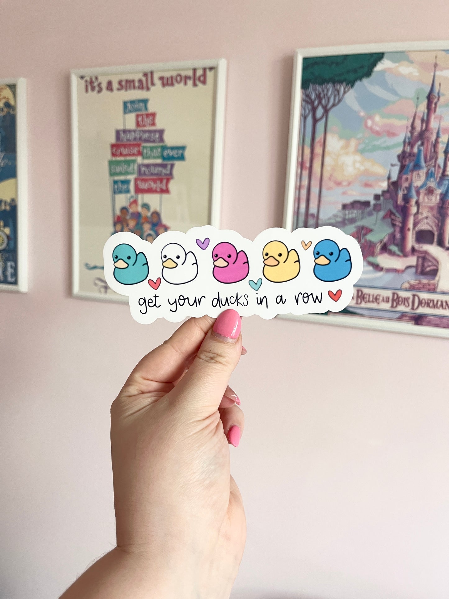 'Ducks in a Row' Large Clear Sticker